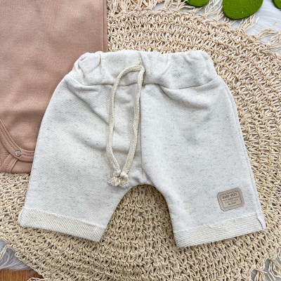 Conj body Safari Baby Marrom e Short Areia